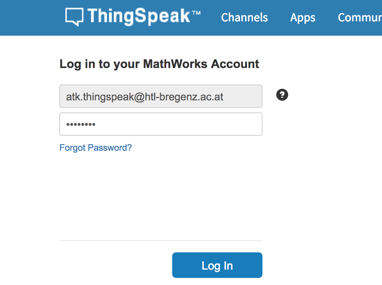 ThingSpeak Log In