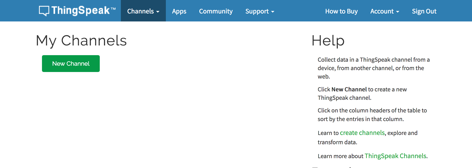 ThingSpeak Main Page
