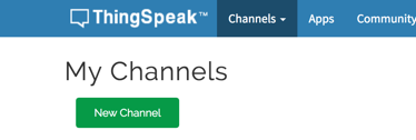 ThingSpeakTM Channels Y My Channels New Channel Apps Community