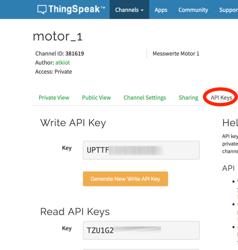 Channel ID: 381619 Messwerte Motor