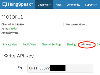 Thingspeak WriteAPI Key