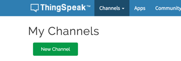  ThingSpeakTM Channels Y My Channels New Channel Apps Community